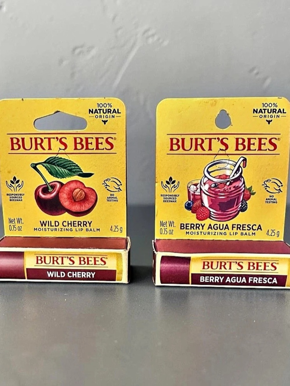 Burt's Bees Moisturizing Lip Balm Wild Cherry & Berry Agua Fresca 2-Pack